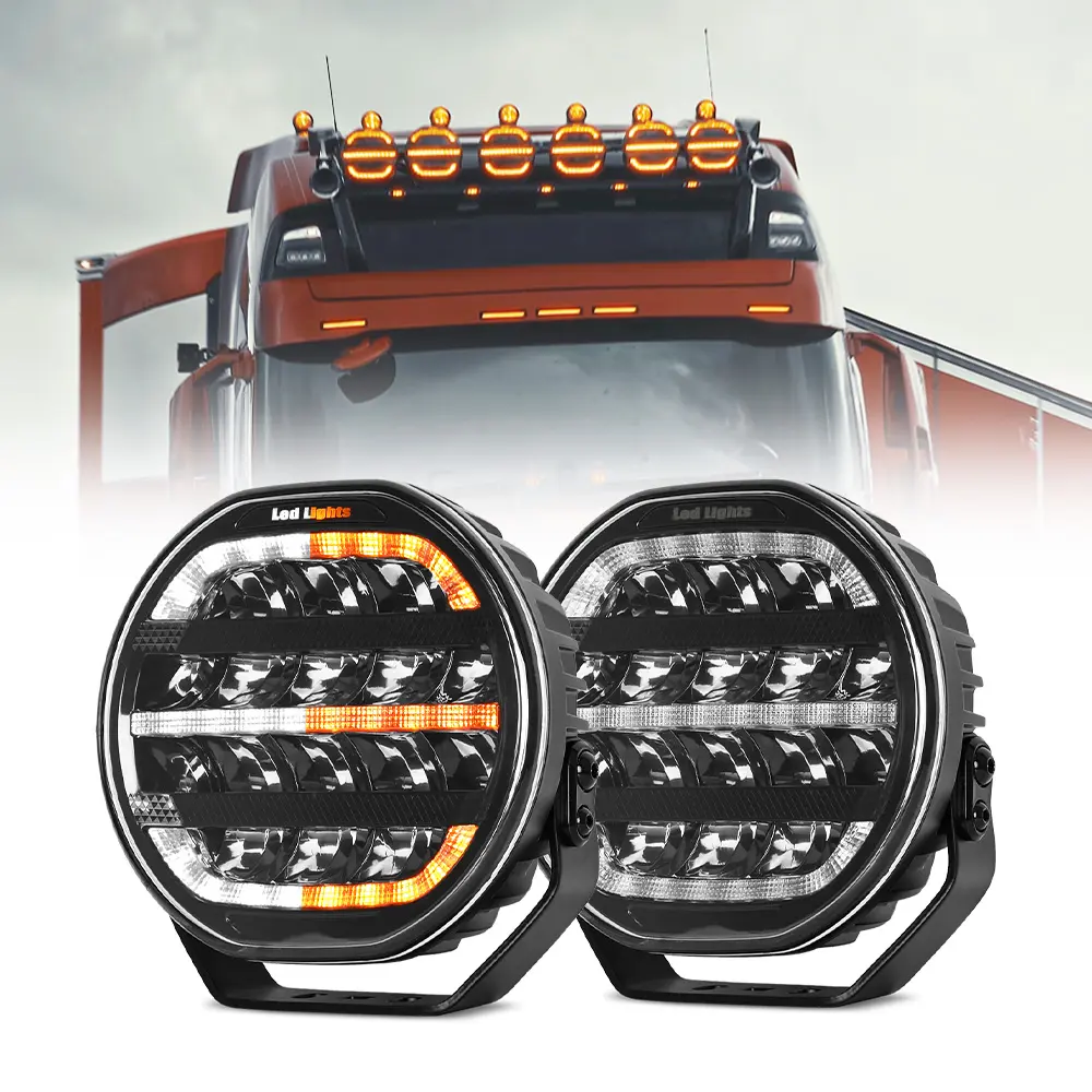 7inch Led Headlamp with White&Yellow Position Light for Truck