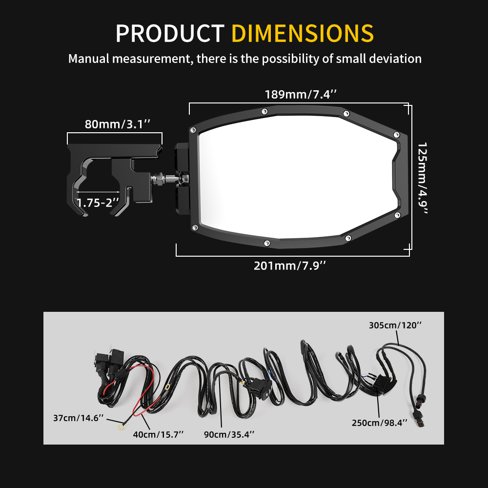 UTV LED Mirrors